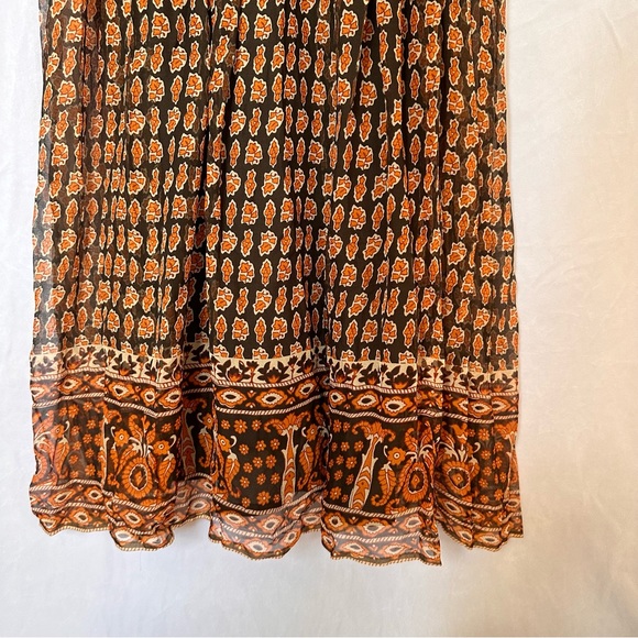 Signature By Robbie Bee women flowery Maxi dress brown orange size 16 - Picture 5 of 10